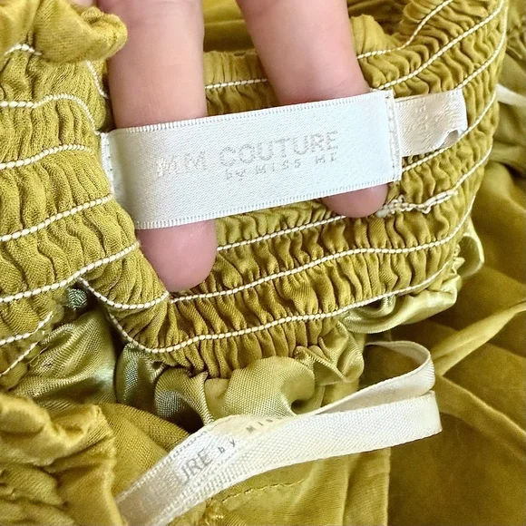 MM Couture by Miss Me Halter Maxi Dress in Yellowish Green, SZ S LIKE NEW! - Picture 8 of 9